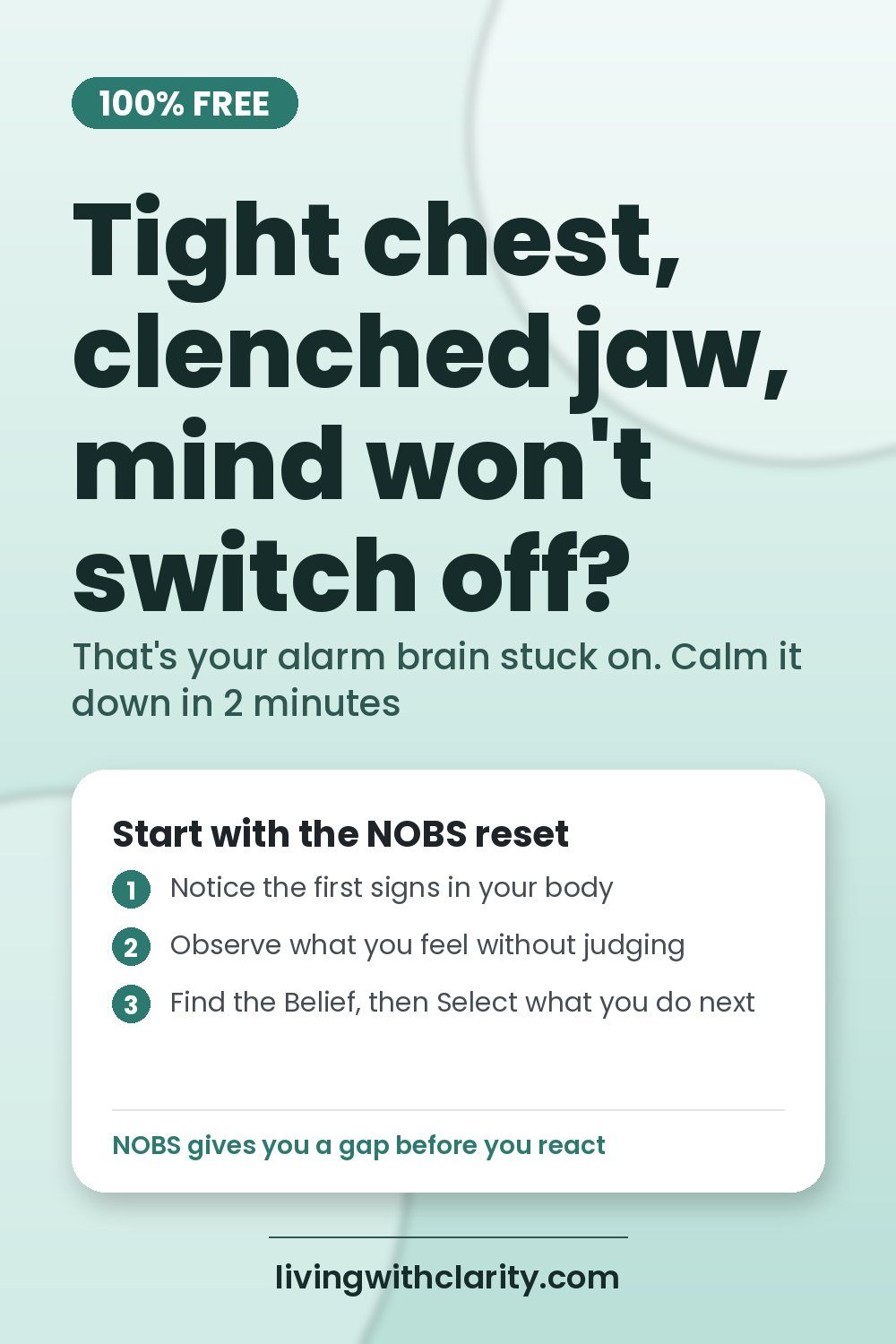 Pin graphic for Living With Clarity | Free tools to calm stress and anxiety fast
